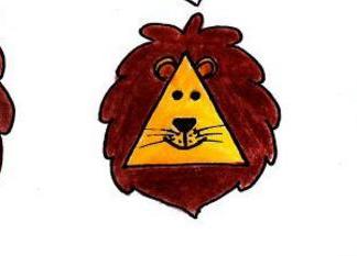 正方形、圆形、三角形的狮子