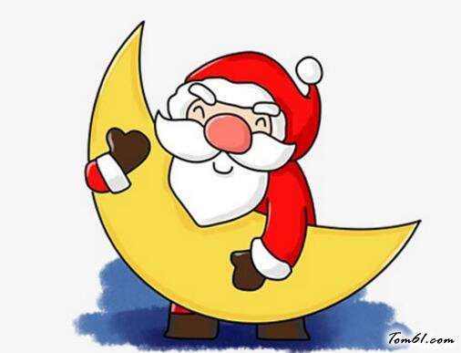 抱着月亮的圣诞老人