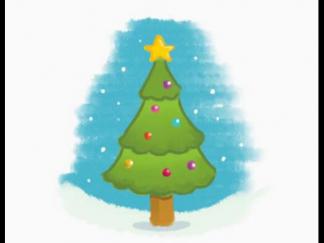水粉画圣诞树4