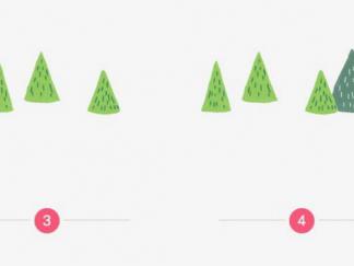 蜡笔风景画群山2