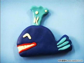 鲸鱼的彩泥橡皮泥制作教程图解