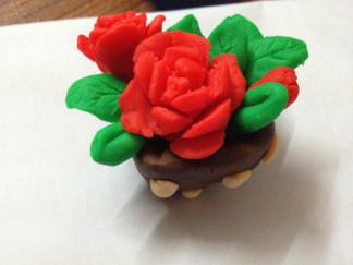 玫瑰花1的彩泥橡皮泥制作教程图解