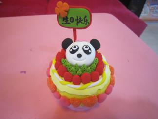生日蛋糕1的彩泥橡皮泥制作教程图解