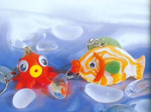 海洋钥匙圈的彩泥橡皮泥制作教程图解