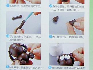 猴子名片夹1的彩泥橡皮泥制作教程图解