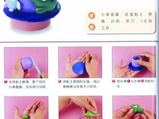 鳄鱼烛台1的彩泥橡皮泥制作教程图解