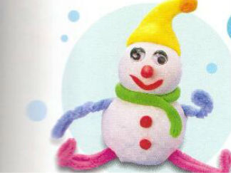雪人的彩泥橡皮泥制作教程图解