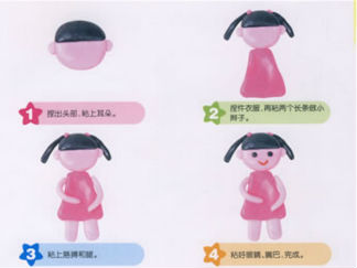 女孩的彩泥橡皮泥制作教程图解
