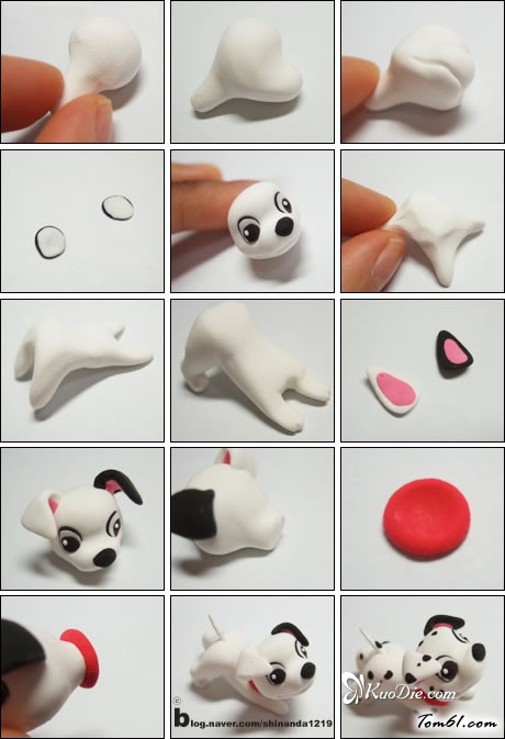 可爱的斑点狗彩泥橡皮泥制作教程图解图片1