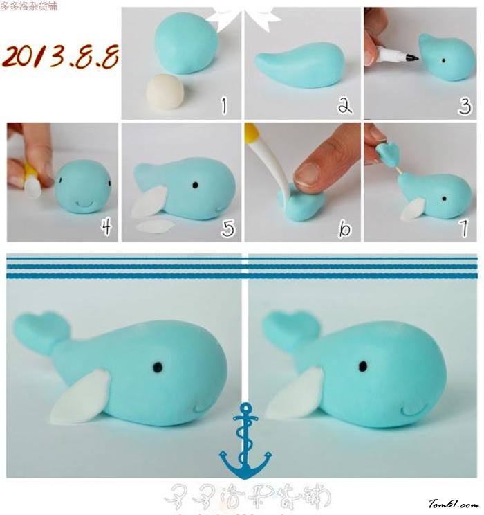 小鲸鱼彩泥橡皮泥制作教程图解图片1
