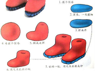 溜冰鞋彩泥橡皮泥制作教程图解