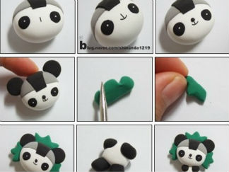 熊猫彩泥橡皮泥制作教程图解