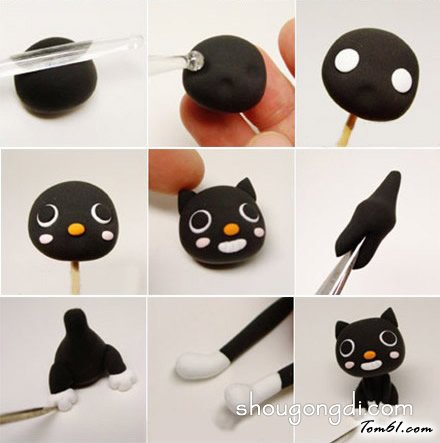 黑猫彩泥橡皮泥制作教程图解图片1