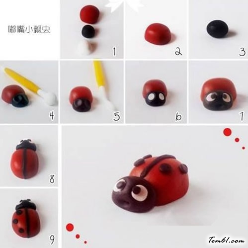 七星瓢虫的彩泥橡皮泥制作教程图解2图片1