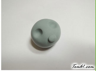 灰色蓝眼小猫咪的彩泥橡皮泥制作教程图解图片4