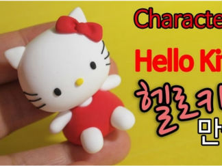hello kitty猫的彩泥橡皮泥制作教程图解