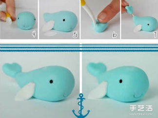鲸鱼的的彩泥橡皮泥制作教程图解2