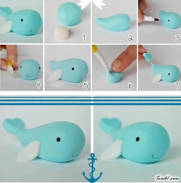 鲸鱼的的彩泥橡皮泥制作教程图解3图片1