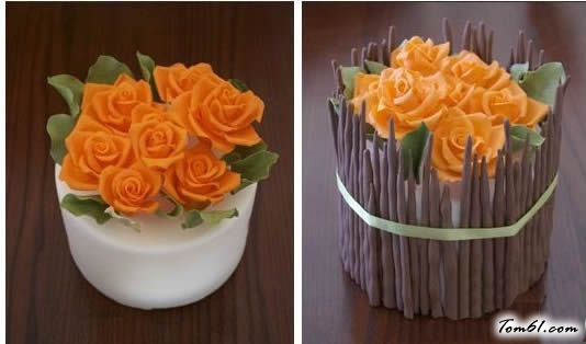 牡丹花盆景的彩泥橡皮泥制作教程图解图片1