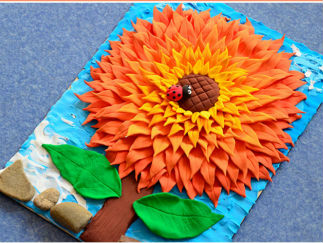 平面向日葵画的彩泥橡皮泥制作教程图解