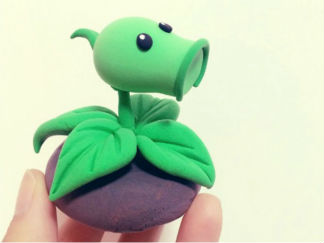 豌豆射手的彩泥橡皮泥制作教程图解2