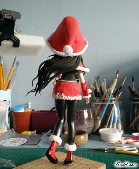 圣诞女郎的彩泥橡皮泥制作教程图解图片12