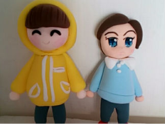 可爱小女孩的彩泥橡皮泥制作教程图解2