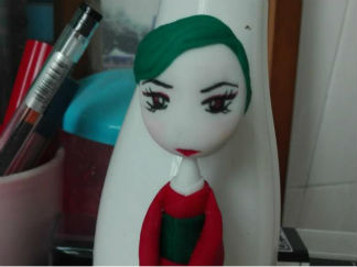 穿和服女孩的彩泥橡皮泥制作教程图解