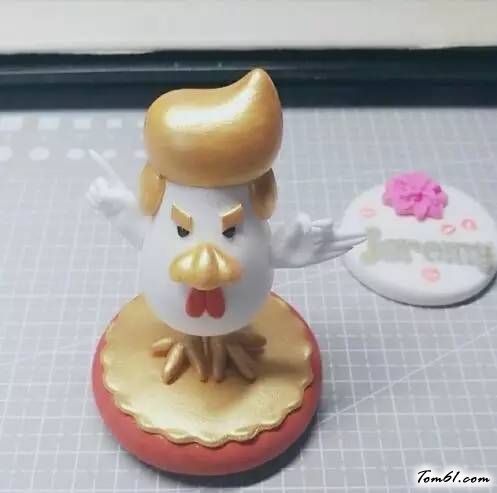 特朗普小金鸡的彩泥橡皮泥制作教程图解
