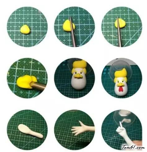特朗普小金鸡的彩泥橡皮泥制作教程图解图片4