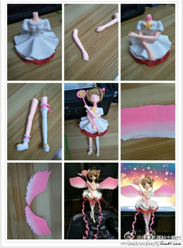 百变小樱人偶的彩泥橡皮泥制作教程图解图片3