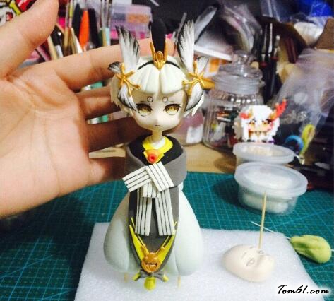 阴阳师童男的彩泥橡皮泥制作教程图解图片18