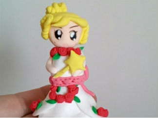 小女孩的彩泥橡皮泥制作教程图解2