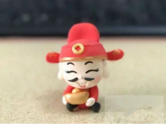 Q版粘土财神爷的彩泥橡皮泥制作教程图解
