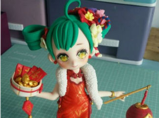 新年女郎的彩泥橡皮泥制作教程图解