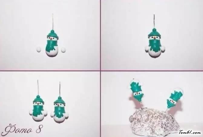 雪人挂件的彩泥橡皮泥制作教程图解图片9