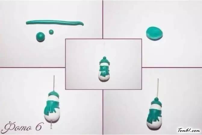 雪人挂件的彩泥橡皮泥制作教程图解图片7