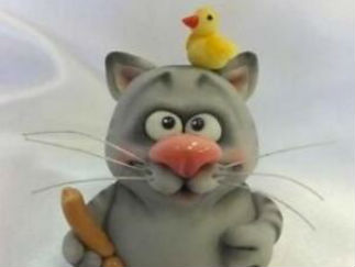 猫的彩泥橡皮泥制作教程图解