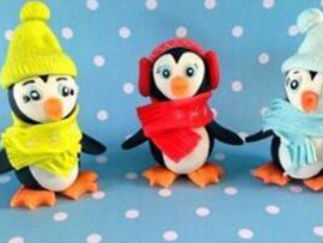 企鹅的彩泥橡皮泥制作教程图解 4