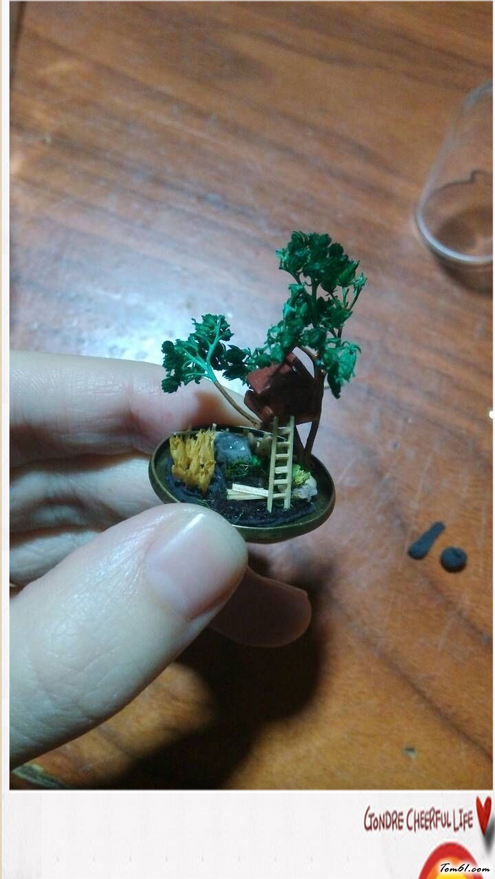 小树屋吊瓶的彩泥橡皮泥制作教程图解图片24