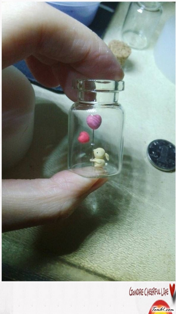 瓶子兔子拿气球的彩泥橡皮泥制作教程图解