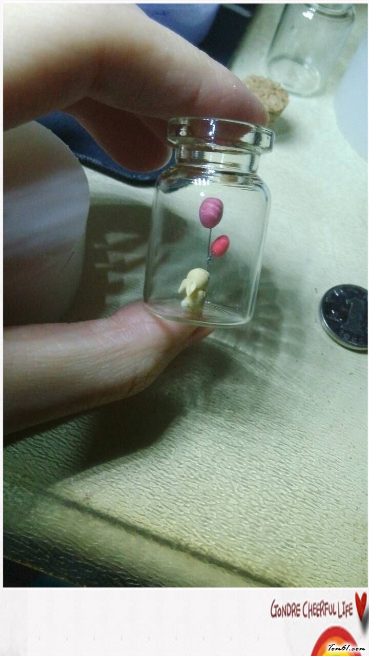 瓶子兔子拿气球的彩泥橡皮泥制作教程图解图片20