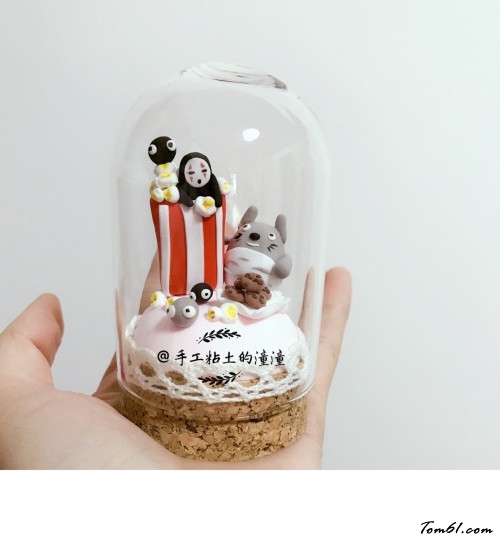 龙猫玻璃瓶的彩泥橡皮泥制作教程图解图片17