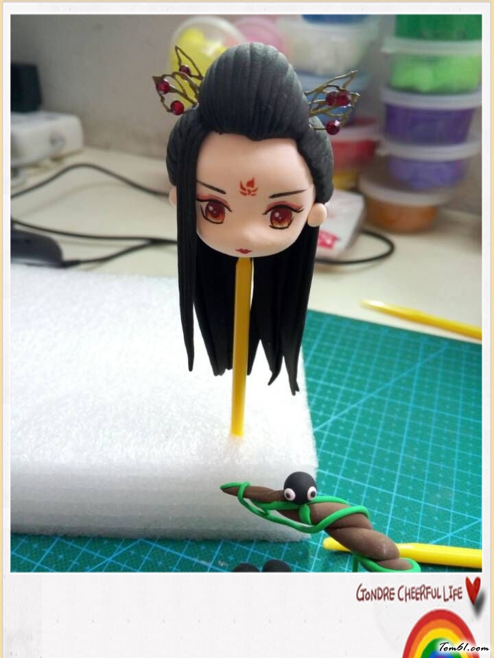 妖神花千骨的彩泥橡皮泥制作教程图解图片12