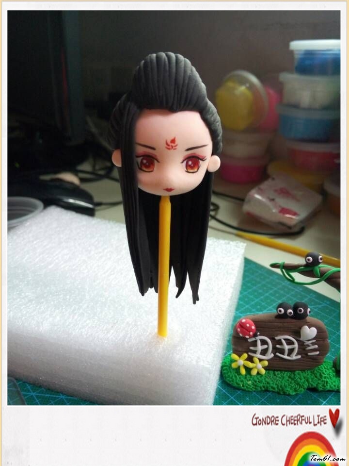 妖神花千骨的彩泥橡皮泥制作教程图解图片9