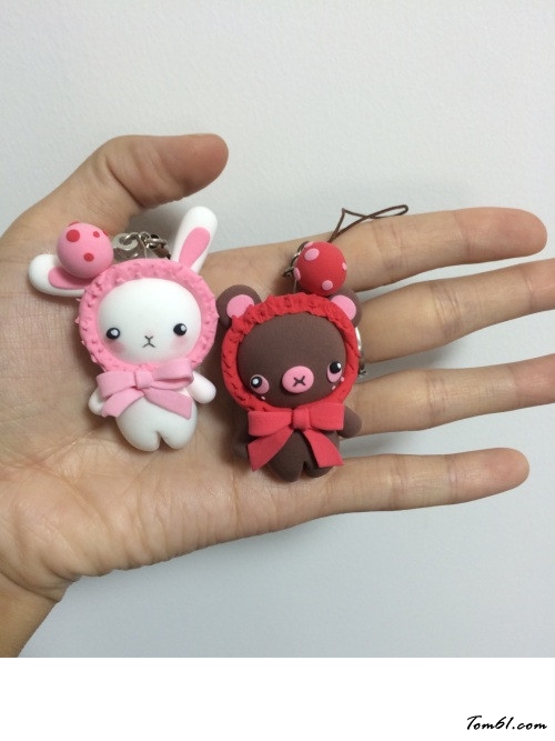兔子和熊钥匙小挂饰的彩泥橡皮泥制作教程图解图片17 兔子和熊钥匙小挂饰的彩泥橡皮泥制作教程图解图片17