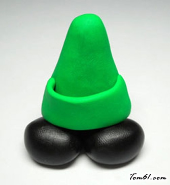 圣诞小精灵矮人的彩泥橡皮泥制作教程图解图片5 圣诞小精灵矮人的彩泥橡皮泥制作教程图解图片5