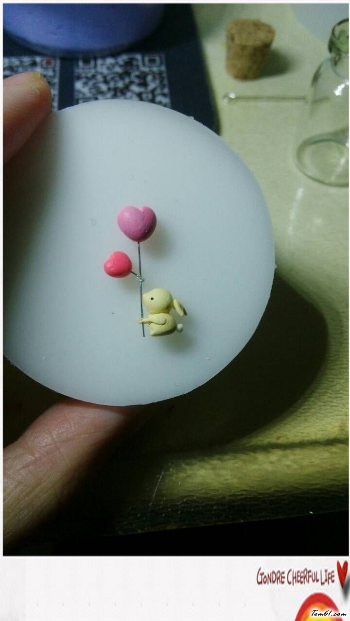 瓶子兔子拿气球的彩泥橡皮泥制作教程图解图片17