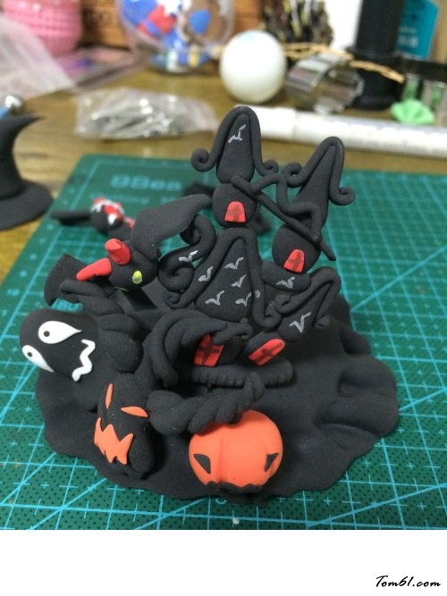 万圣节小女孩的彩泥橡皮泥制作教程图解图片61