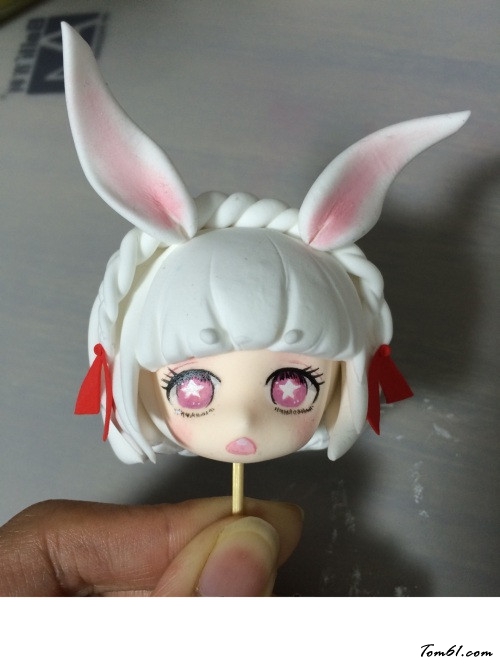 阴阳师小山兔的彩泥橡皮泥制作教程图解第11步:图片10 阴阳师小山兔的彩泥橡皮泥制作教程图解第11步:图片10